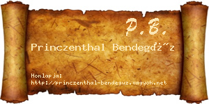 Princzenthal Bendegúz névjegykártya